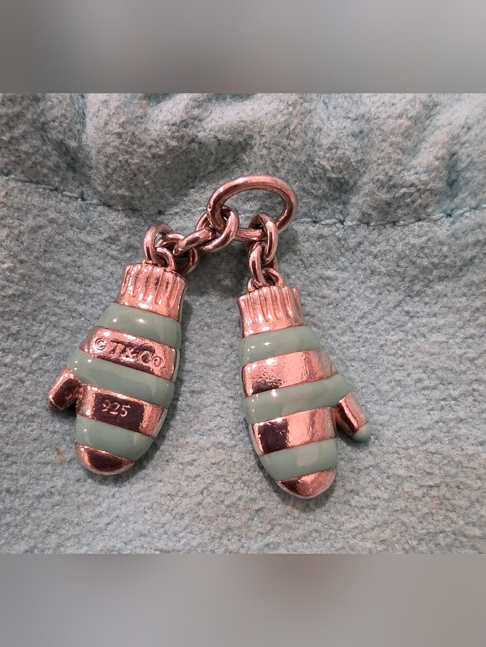 Tiffany & Co. Blue Enamel Mittens Charm
